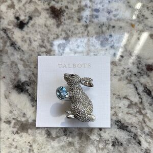 NWT Talbots Silver Rabbit Brooch